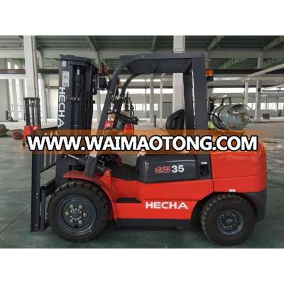 Big Sale! Hecha Forklift 3 Ton Gasoline LPG Forklift with Japan Nissan Engine